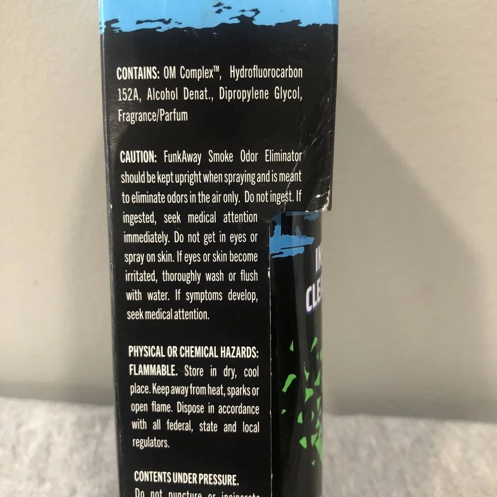 FunkAway Smoke Extreme Odor Eliminator Spray Shoes Pets Sports Gear Car 3.4 oz